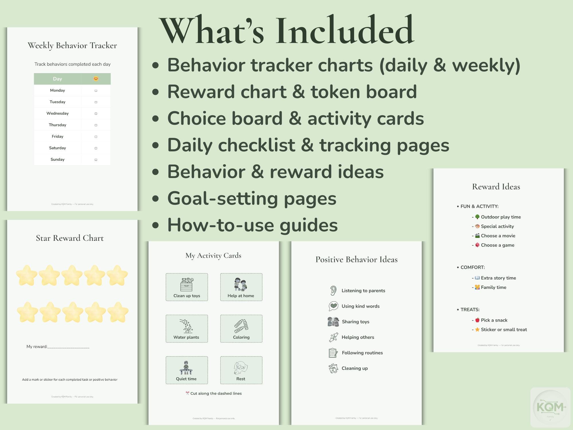 Kids Routine Chart Bundle – Behavior Tracker, Reward Chart & Choice ...