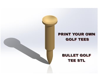 Bullet Style Golf Tee STL | Performance 3D Printable Golf Tee | Digital Download