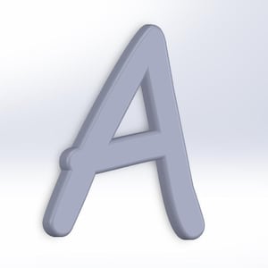May include: A light gray, three-dimensional letter "A" against a white background. The letter has rounded edges and a smooth surface, with a slight shadow effect giving it depth. The design is simple and modern.