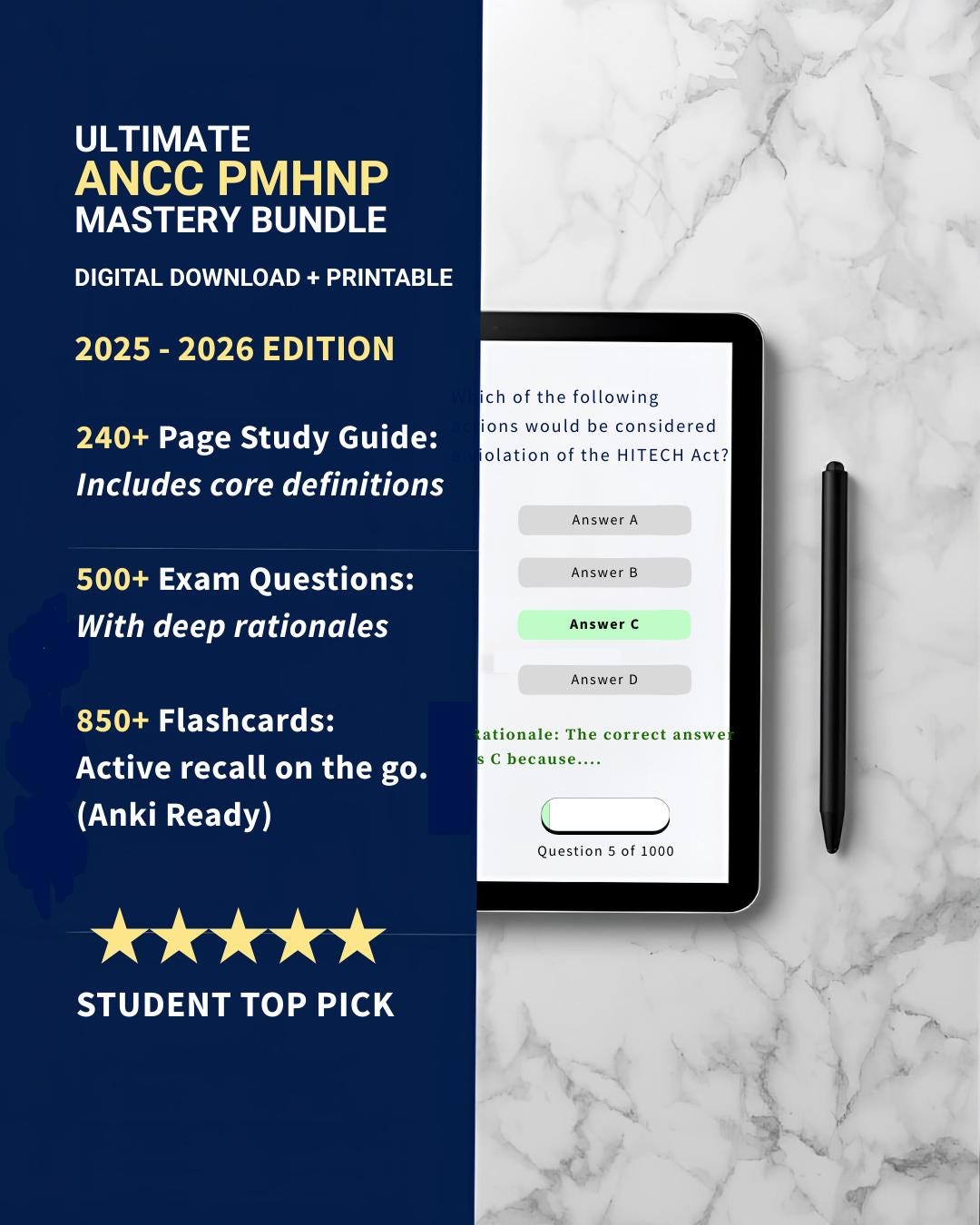ANCC PMHNP Prep 2025-2026: 240pg Study Guide, 500+ Question Bank, 850 ...