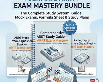 2025-2026 ARRT Prüfung 4 in 1 Prep Bundle: Radiografie Studienführer, 1750+ Fragen (PDF)