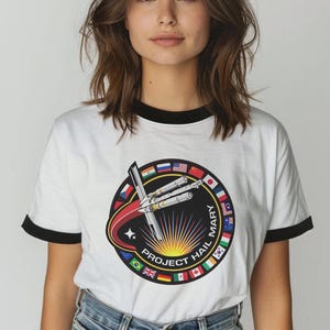 Project Hail Mary Mission Patch Ringer Tee Ryland Grace Sci Fi Shirt