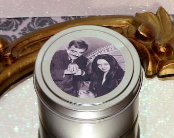 Morticia and Gomez Addams Soy Candle Halloween Decor Haunted House Spooky Candles
