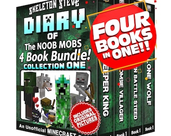 Libros de Minecraft para niños – Skeleton Steve: Colección de muestra de Noob Mobs 1 / Libro de capítulos (8-13 años) / Póster adicional