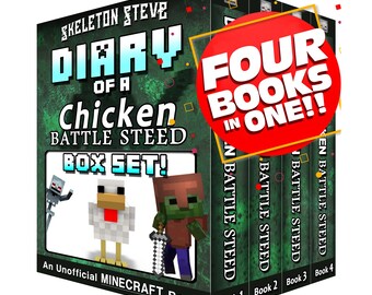 Libros de Minecraft para niños – Skeleton Steve: Diario de un jinete de pollos (Cuatrilogía de corceles de batalla) / Libro de capítulos (de 8 a 13 años) / Póster adicional