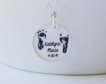Baby Footprint Necklace | Mothers Day Necklace | Personalized Mothers Day Necklace | First Mothers Day Gift | Gift for Mom | Miscarriage