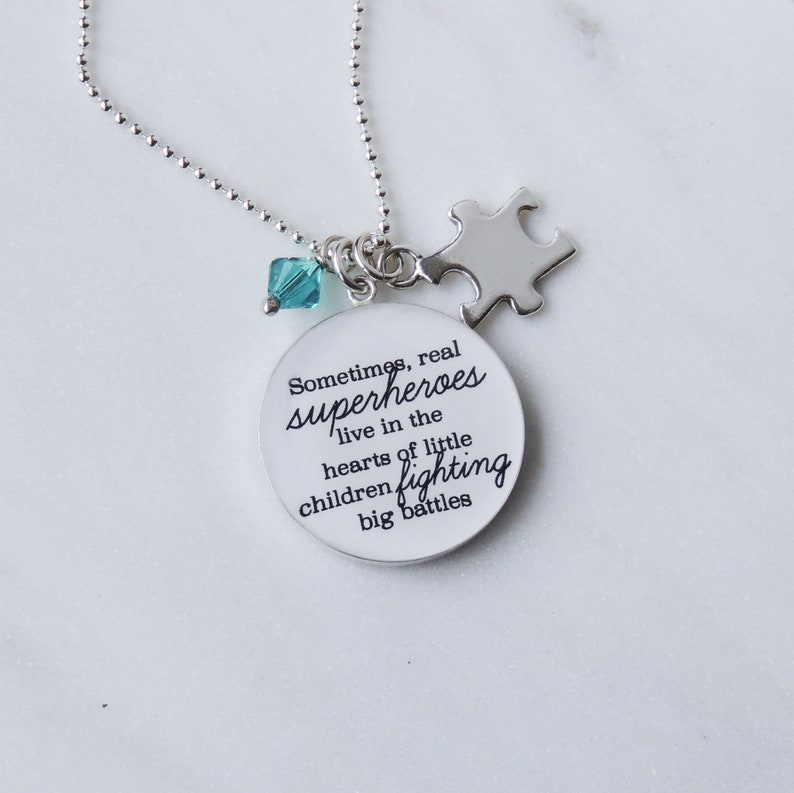 Inspirational Autism Necklace For Mom, Puzzle Piece Necklace, Encouragement Gift, Autism Awareness, Mothers Day Gift, Autism Mom Gifts image 2