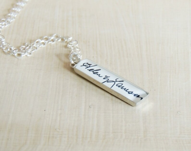 Custom Handwriting Necklace Actual Handwriting Jewelry Etsy