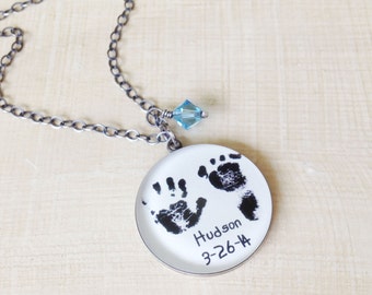Baby Footprint Necklace - Footprint Jewelry - Mother's Necklace - Mother's Day Jewelry - Angel Baby - Infant Loss Jewelry - Miscarriage