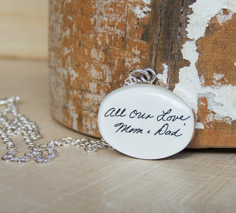 Handwriting Necklace Handwriting Jewelry Memorial Gift Etsy