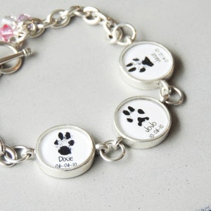 Pet Memorial Bracelet, Paw Print Jewelry, Pet Loss Gifts, Dog Remembrance, Cat Memorial Jewelry image 2