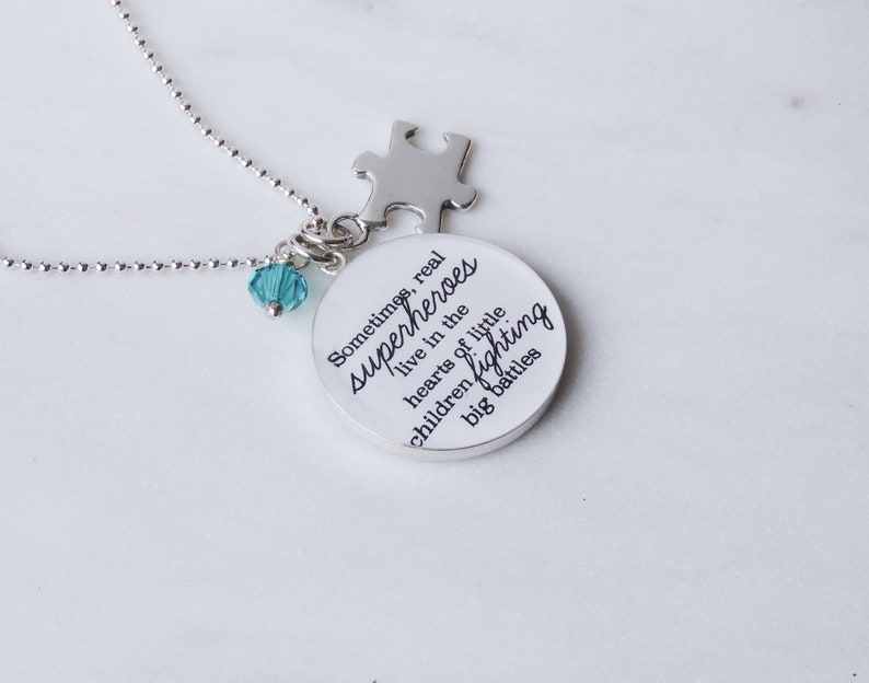 Inspirational Autism Necklace For Mom, Puzzle Piece Necklace, Encouragement Gift, Autism Awareness, Mothers Day Gift, Autism Mom Gifts image 4