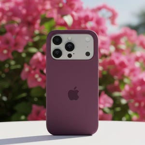 Minimalist Silicone Phone Case for iPhone 11–17 Series plum