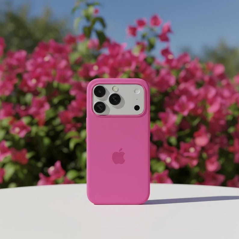 Minimalist Silicone Phone Case for iPhone 11–17 Series Pitaya