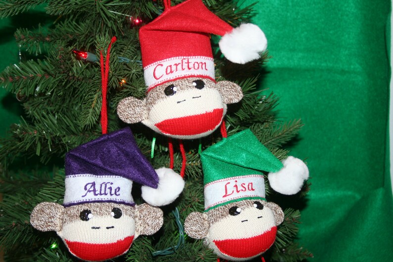 Handmade SOCK MONKEY BALL Personalized Christmas Ornament - Etsy