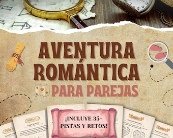 Treasure Hunt Romántico para Parejas | Juego de Pistas y Retos Personalizable | Regalo Creativo y Divertido para Aniversarios y San Valentín