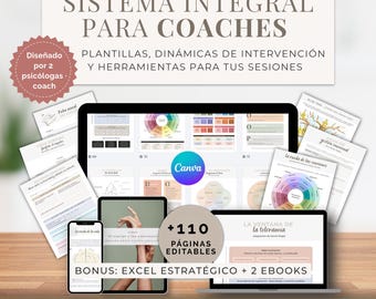 Sistema Integral para Coaches | Gestión de Clientes, Fichas de Sesión, Herramientas Coaching, Psicología, Terapia | Ebooks | Kit Editable