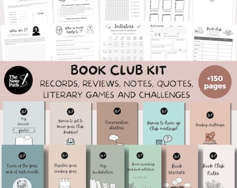 Book Club Kit · Printable | Logs & Templates · Reviews, Notes, Quotes | Literary Games, Challenges | 30+ Activities for Book Lovers | A4, A5
