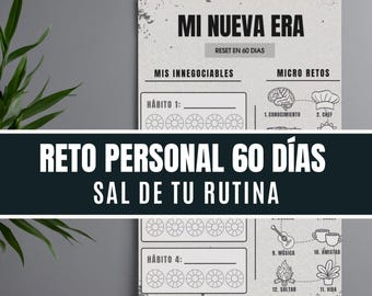 Reto Personal de Hábitos | Habit Tracker Español | Rastreador de Productividad y Autodisciplina | Plantilla · Poster de Crecimiento Personal