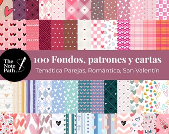 100 Wallpapers Románticos | Fondos, patrones, cartas | Love Aesthetic Imprimibles Digitales | San Valentín y Uso Diario | Scrapping | PDF