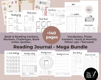 Printable Reading Journal Mega Bundle | Monthly Reading Log & Stats A4 A5 | Reading Challenge Tracker | BookTok Journal | Instant Download