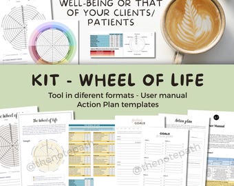Wheel of Life Printable and Customizable | Action Plan Templates | Coaching · Therapy · Personal Development Tool · Worksheets | PDF & Excel