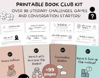 Literary Games, Activities & Challenges for Book Clubs and Reading Groups | 30+ Activities for Book Lovers | Book Club Templates | A4, A5
