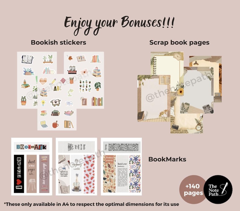 Utskrivbar läsdagbok Mega Bundle | Månatlig läslogg och statistik A4 A5 | Läsutmaningsspårare | BookTok-dagbok | Direktnedladdning bild 17