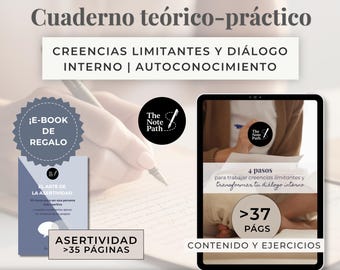 Cuaderno de Trabajo Creencias Limitantes, Diálogo Interno, Autocuidado, Desarrollo Personal, Autoestima | Ejercicios coaching y terapia