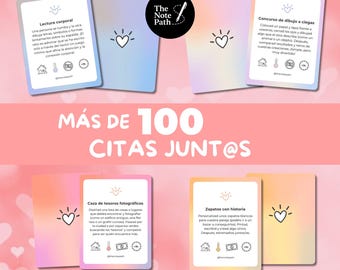 Kit 100 Ideas Citas Románticas Imprimible | Regalo Original Pareja | Date Night Jar | Juegos de Novios | Bucket List | Salir de la Rutina
