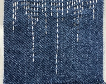 Small Hand-Stitched Sashiko/Boro Denim Patch