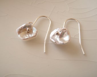 Ivory/White Keishi Pearl Dangle Earrings