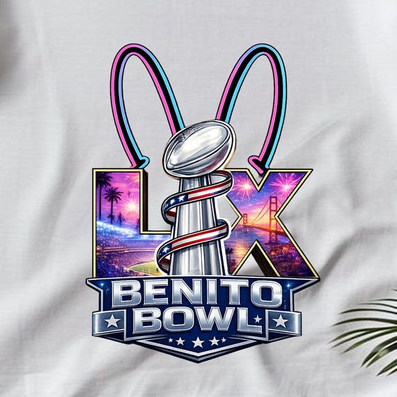 Benito Bowl Png Svg, Bad Bunny Football PNG , Football Game LX PNG, 2026 Super Football png (Instant Download)