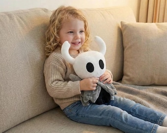Hollow Knight Plush, The Knight Stuffed Animal, Little Ghost Plushie, Handmade Indie Game Fan Art, Gamer Gift for Him