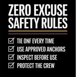 Póster de normas de seguridad en el lugar de trabajo - Señal de construcción sin excusas