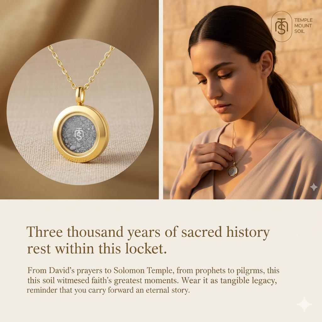 Authentic Temple Mount Soil Locket From Jerusalem, Christian Necklace ...