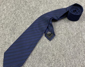 Vintage GIVENCHY Regimental Striped Tie, 100% Italian Silk, Classic Navy Blue Designer Necktie, Luxury Business or Wedding Attire