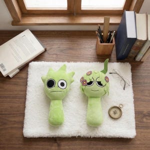 Vineria & OWAKCX Sprunki Plush, 25cm Incredibox Mod Stuffed Toy, Green Horror Game Plushie, Cute CP Couple Figure, Custom Fan Art Gift