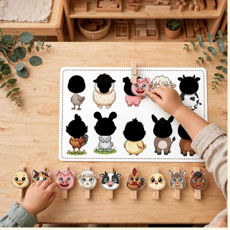 Feed the Farm Animals Printable | Fine Motor Skills| Toddler Busy Book ...