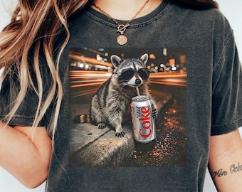 Comfort Colors® Raccoons Diet Coke T-shirts, Funny Meme Genz Dank Raccoons, Trendy Shirt