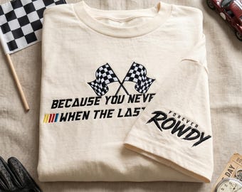 Camiseta bordada con cita de Kyle Busch, camiseta Rip Rowdy, sudadera en homenaje a Kyle para aficionados a las carreras, camiseta gráfica In Memory Motorsport