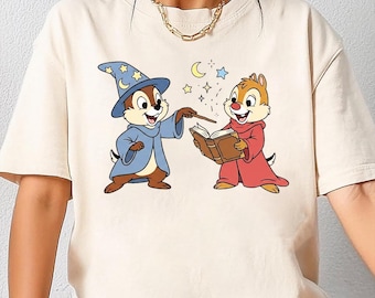 Disney Chip N Dale Kostüm Mickey Zauberer Lustiges T-Shirt, Double Trouble Tee, Süßes Disney Shirt, Disneyland Familie Passendes Shirt