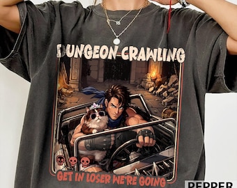 Dungeon Crawling Comfort Colors Shirt, Sci-Fi Meme Tee, Carl Princess Donut Graphic Tee