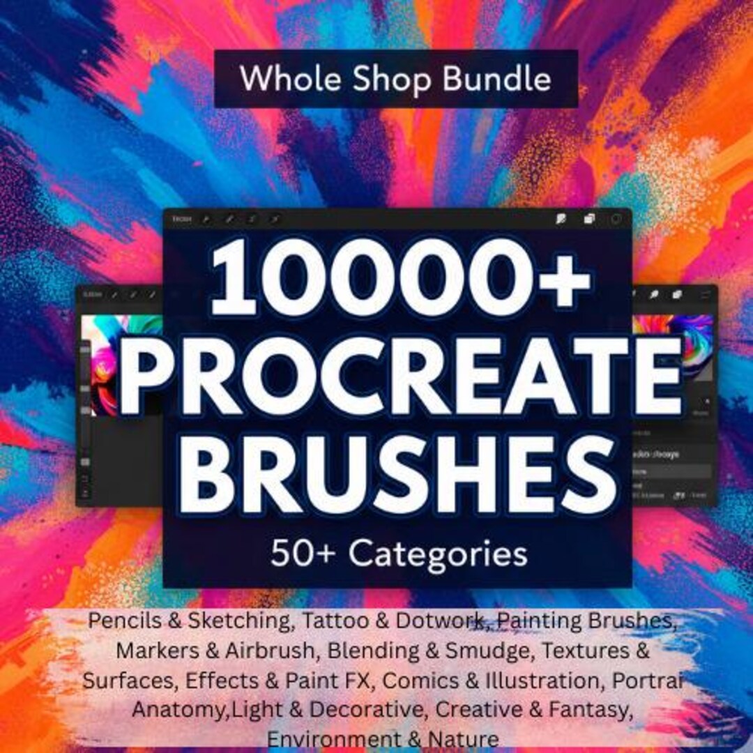 10000+ Procreate Brushes Mega Bundle | Ultimate Procreate Drawing ...