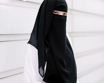 Floraler Niqab Schleier: Islamische Gesichtsbedeckung
