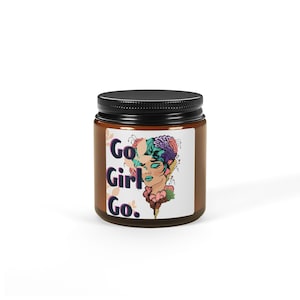 Candela "You Won My Heart Tic Tac Toe" / Vaso in vetro ambrato con cera di soia