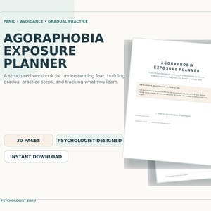 30-Page Agoraphobia Workbook for Adults: Gradual Exposure, Panic Support and Avoidance Tracking Printable PDF