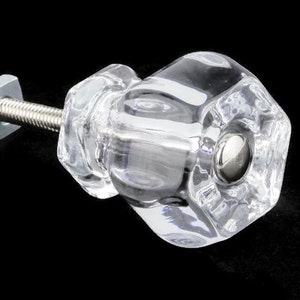 Set van 3 helderglazen knoppen Vintage antieke stijl depressie glas Cabinet Knobs lade trekt Victoriaanse Retro Shabby Chic