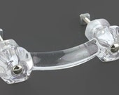 4 Crystal Clear Glass Drawer Pulls Dresser Handles Door Pulls Vintage Antique Style Period Hardware for Furniure 3 quot Centers