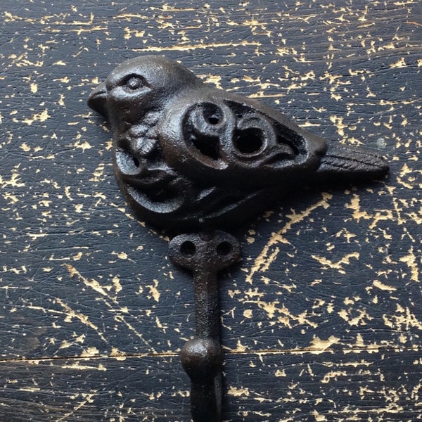 Bird Hook, Iron Wall hook, Coat hanger, Coat Hook, Towel Holder, Towel Hook, Shabby Chic Decor, Garden Decor, Sun Room Decor, Jewelry hook